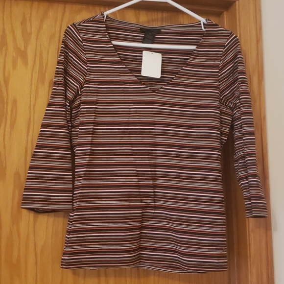 Fall The Limited striped multi color v neck shi… - Picture 1 of 1